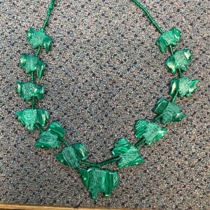 18” hand carved imitation malachite Buffalo necklace